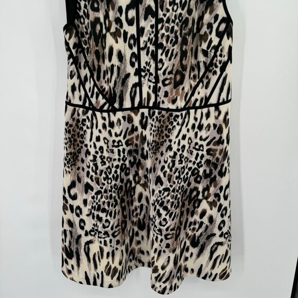 Studio One Leopard Print Dress size 24W Womens Plus Sleeveless scuba knit - Picture 2 of 9